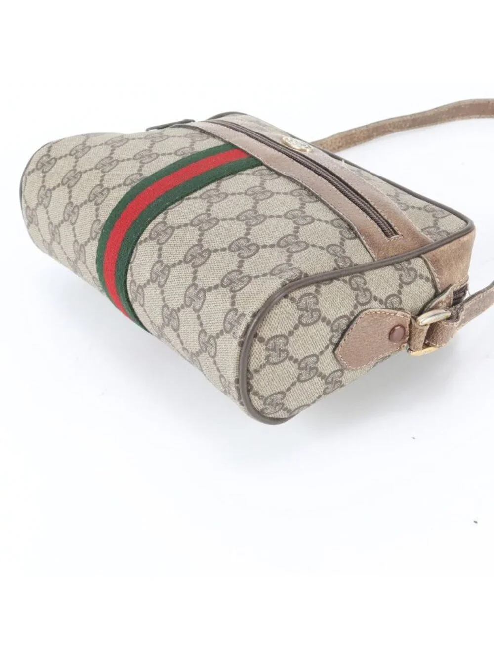 Gucci Vintage GG Supreme Sherry Line Leather Shoulder Bag
